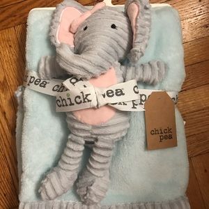 Baby Blanket and Stuffed Elephant